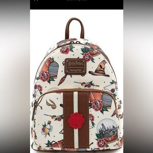 Loungefly Harry Potter Cream and Brown Backpack